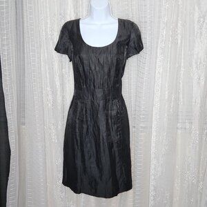 Black LBD Banana Republic Little Black Dress W/ Scoop Neck & Cap Sleeves Sz12p